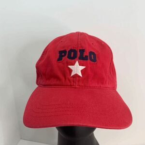 RARE Polo Sport Ralph Lauren Star Ball hat cap Used Vintage Americana Red‎